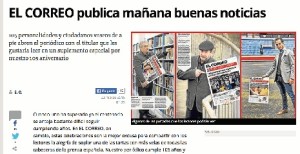 El decano de la prensa vasca apuesta por las buenas noticias para celebrar su 105 aniversario. FOTO: El Correo Digital