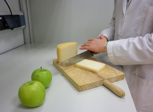 Los quesos de Idiazabal son sometidos a rigurosos controles en el Laboratorio de Análisis Sensorial de la UPV/EHU. FOTO: Archivo